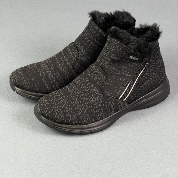 Telic Apres-Ski Recovery Boot Women's 9 Granite Black Faux Fur Ankle Bootie - Picture 1 of 10
